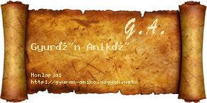 Gyurán Anikó névjegykártya